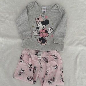 Disney Minnie Mouse Gray and Pink Kids Matching Set